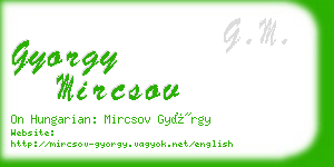 gyorgy mircsov business card